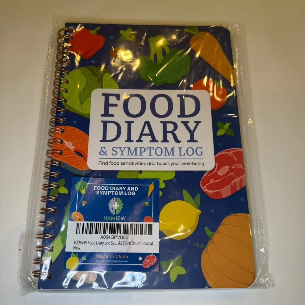 Hamiew Food Diary and Symptom Log A5 Spiral Bound Journal 152 Pages Blue NEW